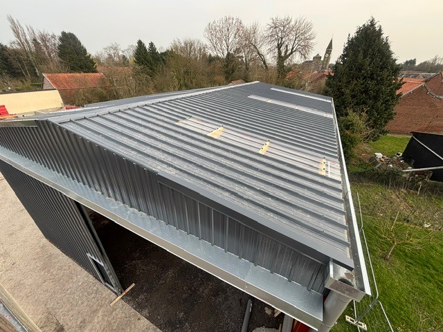 Vue aerienne couverture bac acier